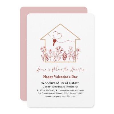 Realtor Happy Valentine's Day | Home is the Heart  Card