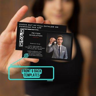 Realtor Modern Black with URL QR Code