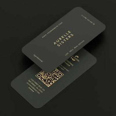 Realtor Modern Monogram Dark Green Simple QR