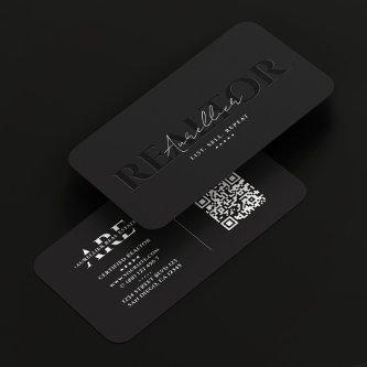 Realtor Mortgage Broker Black White Script Modern