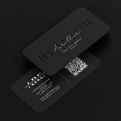 Realtor Mortgage Broker Black White Script Modern