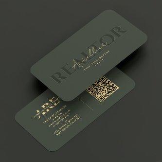 Realtor Real Estate Agent Monogram Green Modern