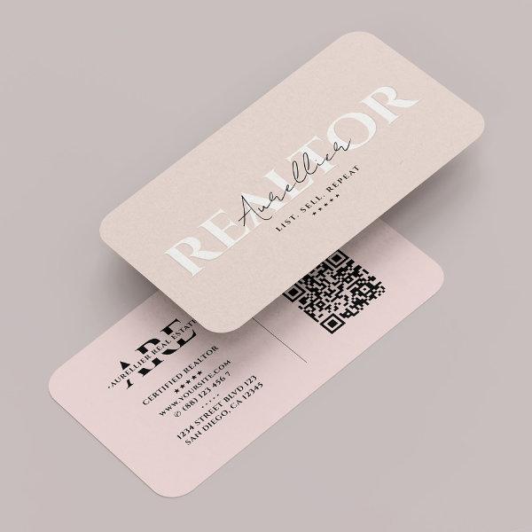 Realtor Real Estate Agent Pink Monogram Modern