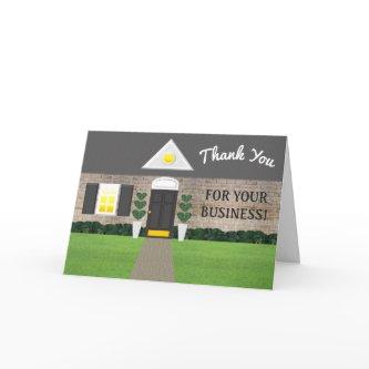 Realtor Whitewashed Brick House Thank You Card