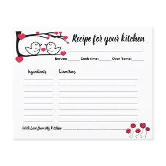 Recipe Card Bridal Shower Love Bird Flyer