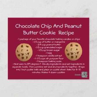 Recipe card Chocolate Chip Peanut Butter Cookie