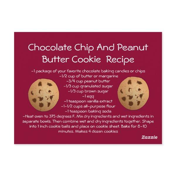 Recipe card Chocolate Chip Peanut Butter Cookie