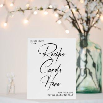 Recipe Cards Place Bridal Shower Sign