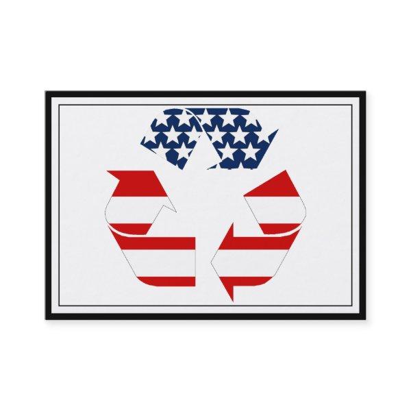 Recycling Symbol - Red White & Blue