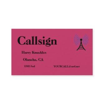 Red Amateur Radio Call Sign