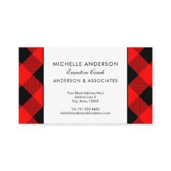 Red and Black buffalo Check Business Consultant