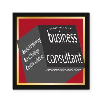 Red and Black Cube Business Consultant Geometric Square