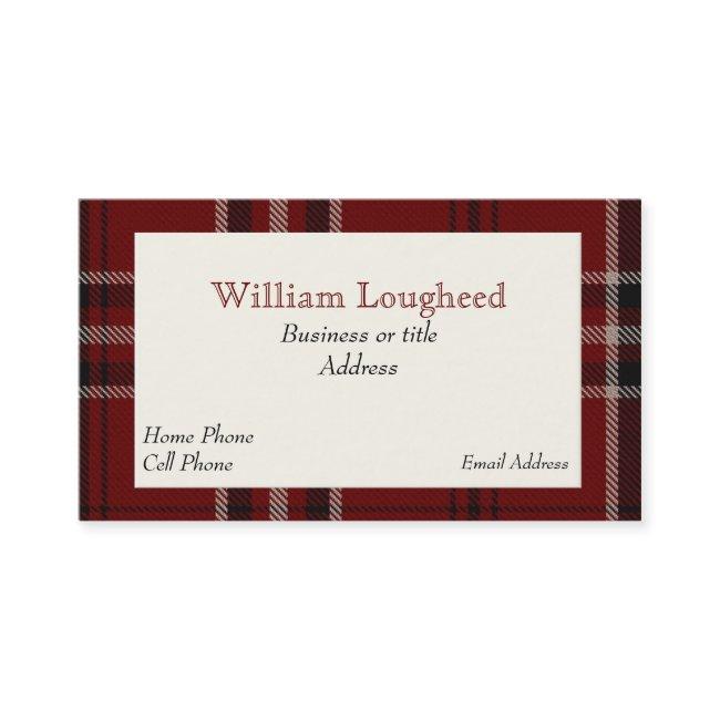 Red and Black Lougheed Scottish Tartan Plaid