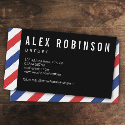 Red and blue stripe barber