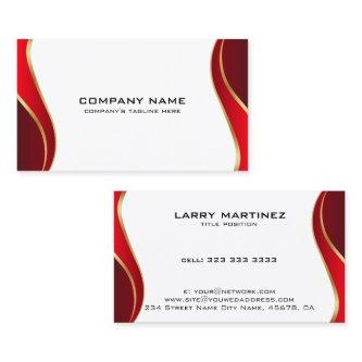 Red and gold wavy border on white