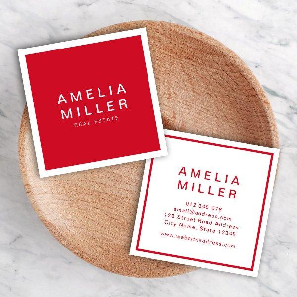 Red and White Corporate Modern Professional Square