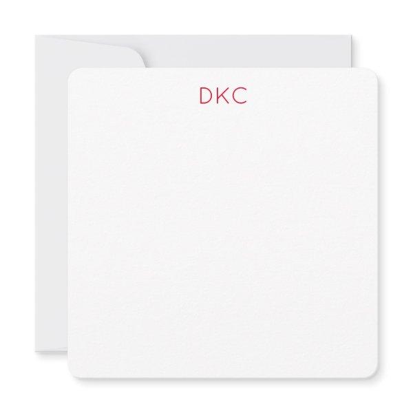RED and White Minimalist Square Flat Note  Invitation