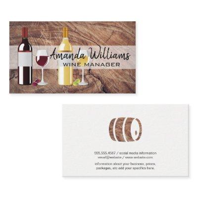 Red and White Wine | Wood Background