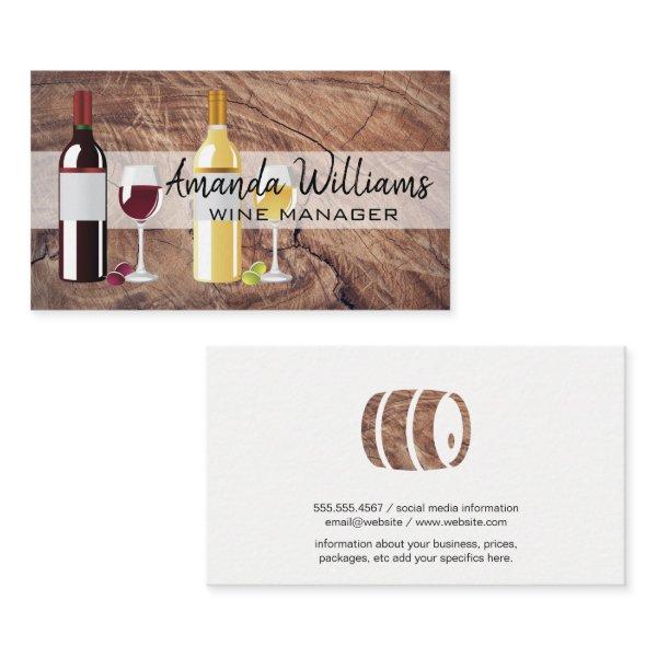Red and White Wine | Wood Background