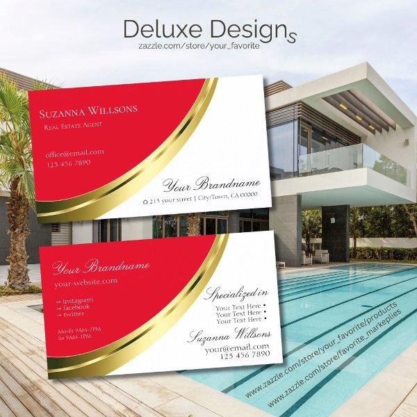 Red and White with Decorative Gold Decor