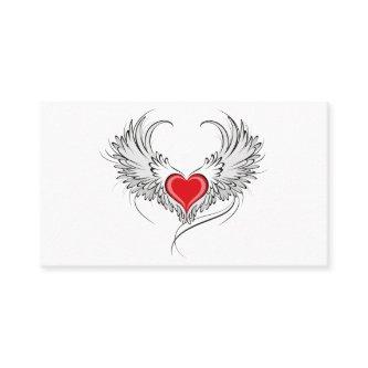 Red Angel Heart with wings