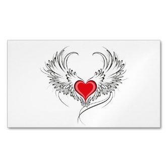 Red Angel Heart with wings  Magnet