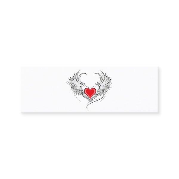 Red Angel Heart with wings Calling Card