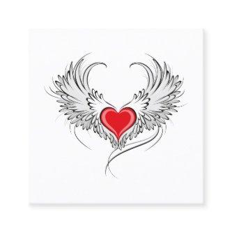 Red Angel Heart with wings Loyalty Card