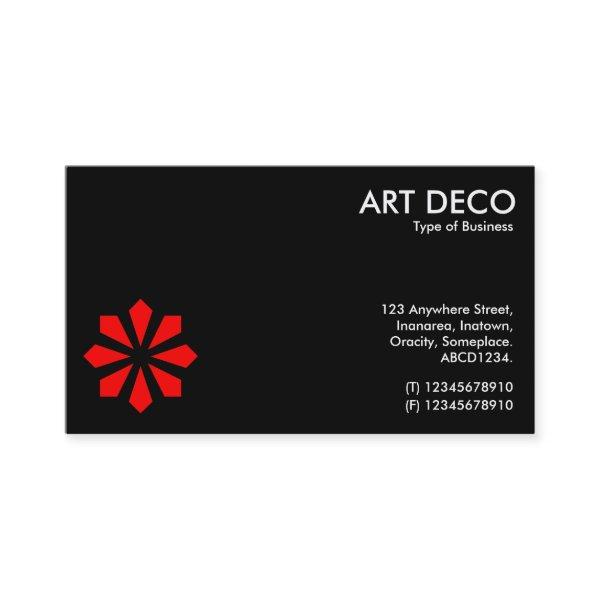 Red Art Deco Flower Symbol - Black