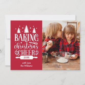 RED | BAKING CHRISTMAS CHEER SINGLE PHOTO HOLIDAY CARD