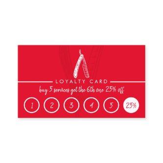 Red Barber Coiffure Hairdresser Discount Loyalty