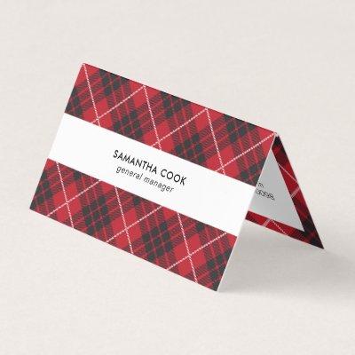 Red black and white plaid pattern
