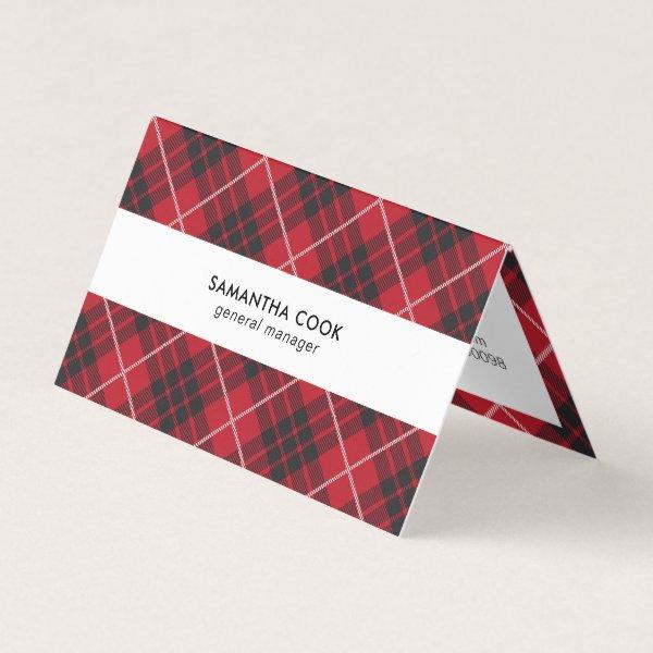 Red black and white plaid pattern