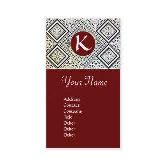 RED BLACK AND WHITE ROMAN EAGLE DAMASK MONOGRAM