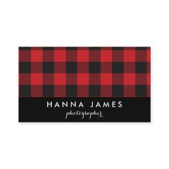 Red Black Buffalo Plaid Personalized