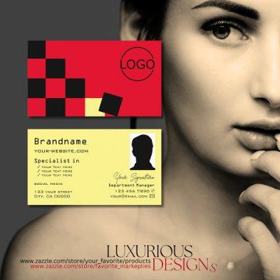 Red Black Chessboard Yellow with Logo and Photo