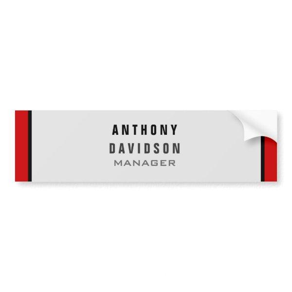 Red Black Gray Border Pattern  Bumper Sticker