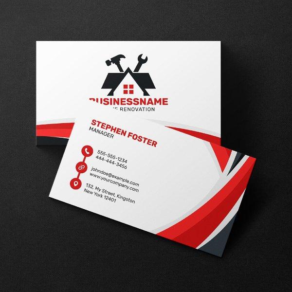 Red Black Home Renovation Remodeling Contractor
