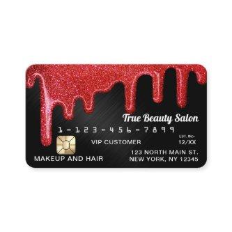 Red Black Metallic Thick Glitter Drips Credit