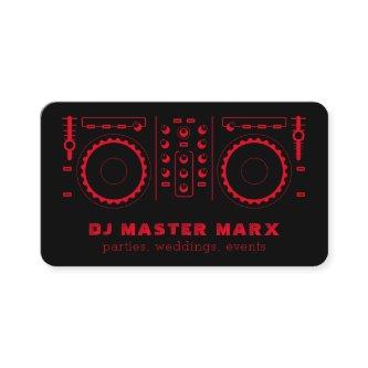 Red Black Music Turntable Disk Jockey DJ