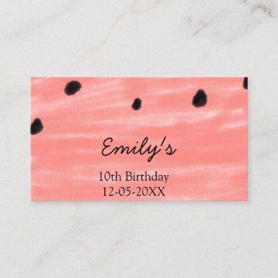 Red black watermelon birthday add name date text c