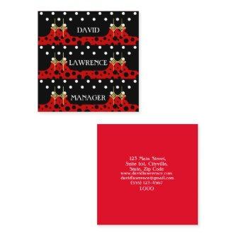 RED BLACK WHITE POLKA DOTS MODERN TRENDY MANAGER SQUARE