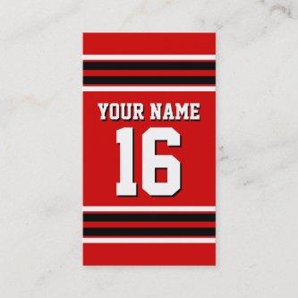 Red Black White Team Jersey Custom Number Name