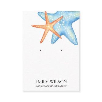 RED BLUE STAR FISH AQUATIC STUD EARRING DISPLAY