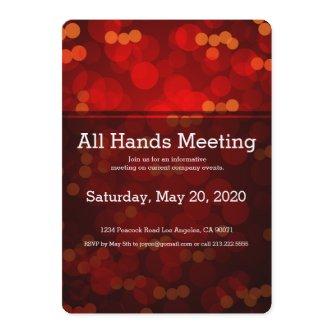 Red Blurry Lights All Hands Meeting Invitation