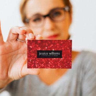 Red Bokeh Glitter & Sparkles Black Accents