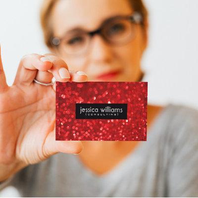 Red Bokeh Glitter & Sparkles Black Accents