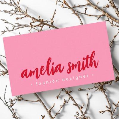 Red bold script pink