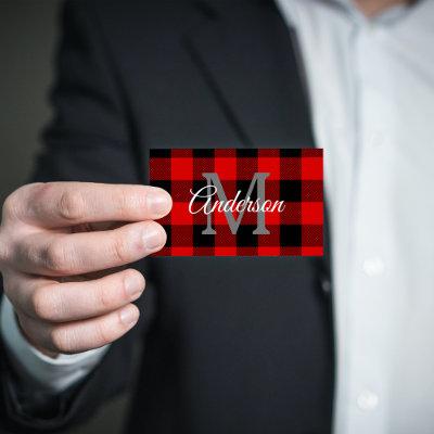 Red Buffalo Plaid | Personal Initial | Gift