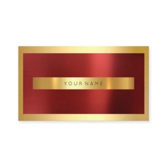 Red Burgundy Gold Frame Metallic Minimal